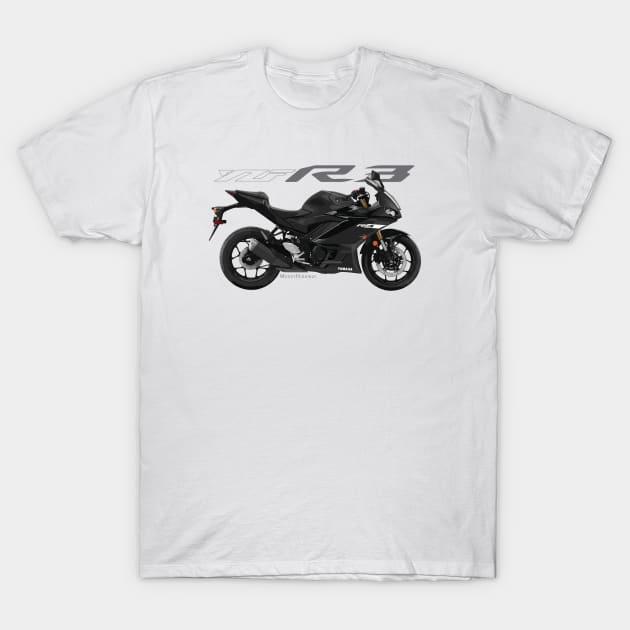 Yamaha R3 19 black, sl T-Shirt by MessyHighway